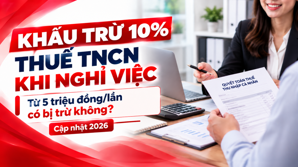 Khấu trừ 10% thuế TNCN khi nghỉ việc? Từ 5 triệu trở lên