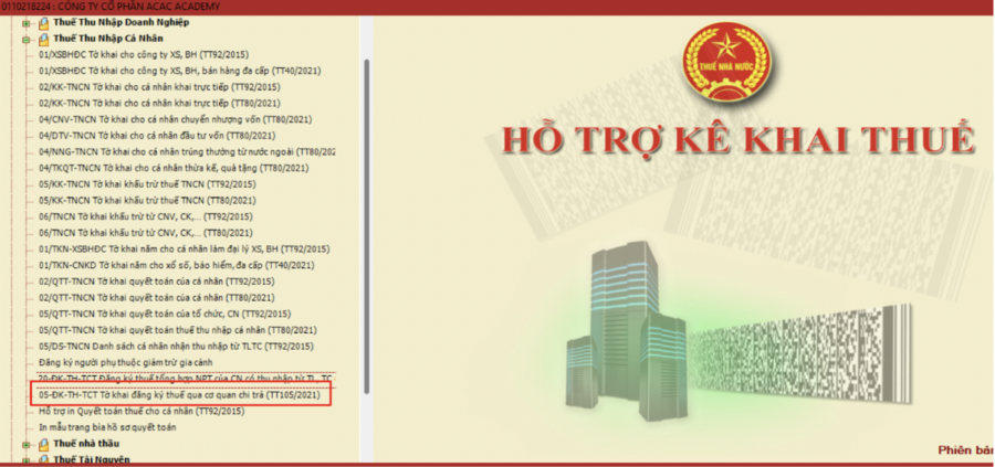 đăng ký mã số thuế cá nhân