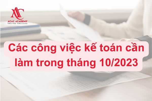 Các công việc kế toán