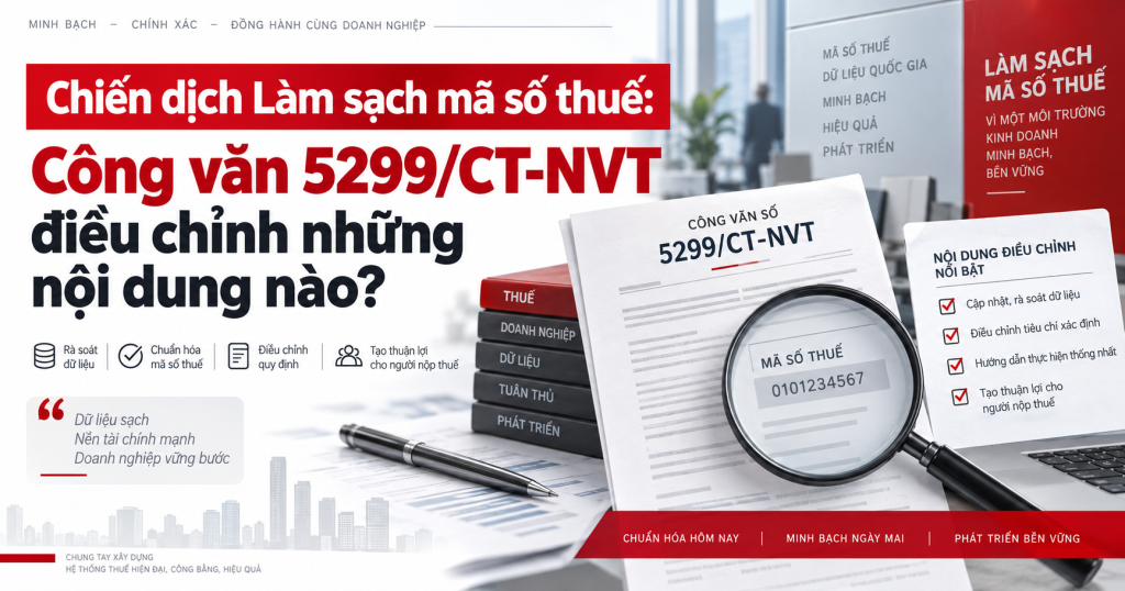 Chiến dịch Làm sạch mã số thuế: Công văn 5299/CT-NVT điều chỉnh những nội dung nào?