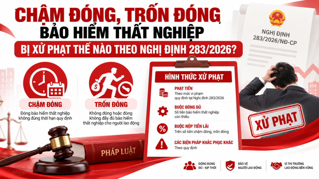 Chậm Đóng, Trốn Đóng Bảo Hiểm Thất Nghiệp Bị Xử Phạt Thế Nào Theo Nghị Định 283/2026?
