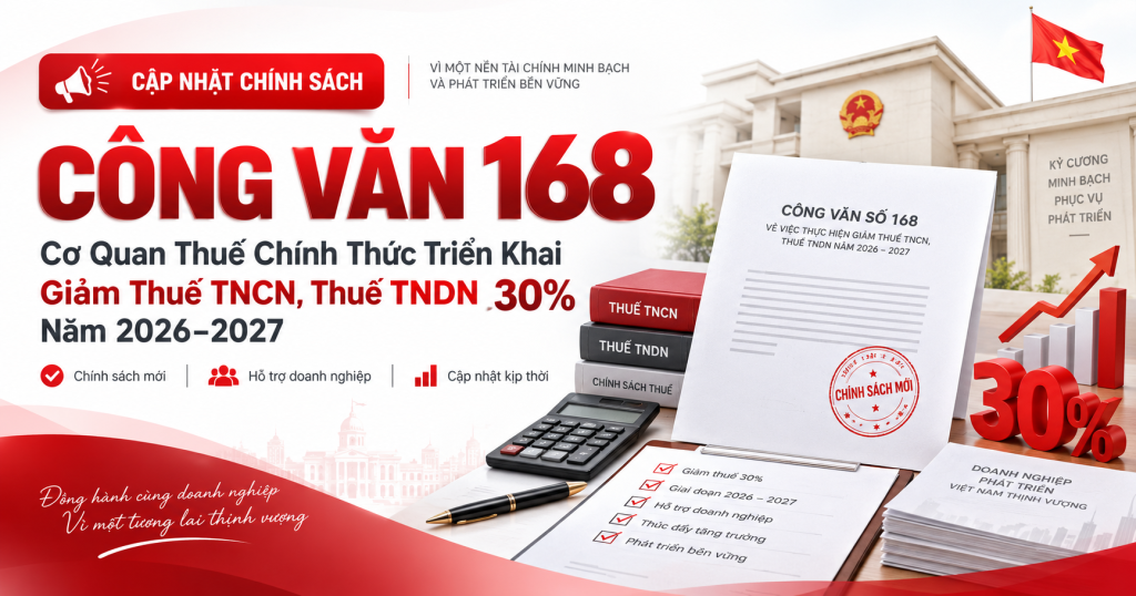 Công Văn 168: Cơ Quan Thuế Chính Thức Triển Khai Giảm Thuế TNCN, thuế TNDN 30% Năm 2026-2027