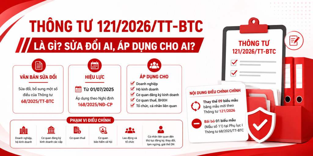 Thông tư 121/2026 thay đổi biểu mẫu đăng ký doanh nghiệp, hộ kinh doanh