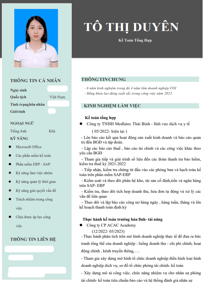 ACAC Tô Thị Duyên - CV