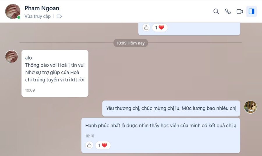 học viên Phạm Thị Ngoãn K2